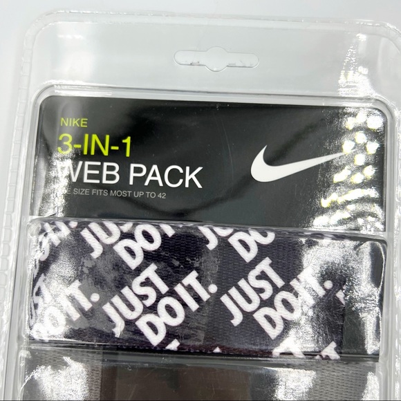 New Nike Golf Just Do It 3 in 1 Web Pack Belts One Size Fits Up To 42” - Picture 2 of 4
